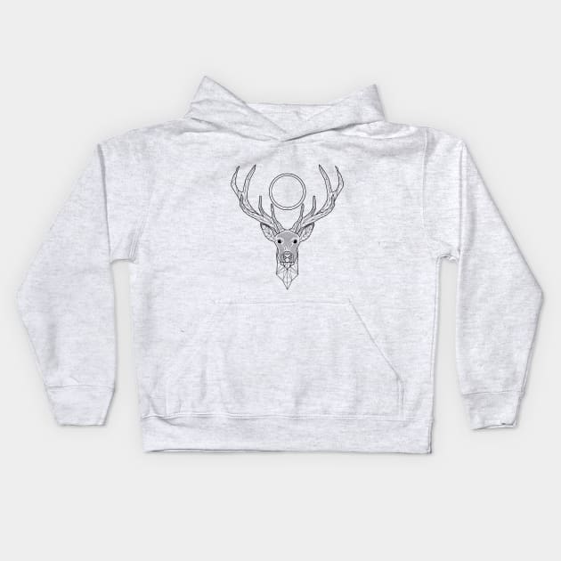 Minimalist Spirit Deer Kids Hoodie by Insanity_Saint